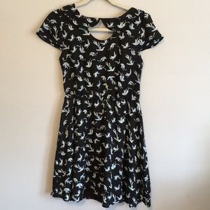 Peter Pan collar hummingbird dress